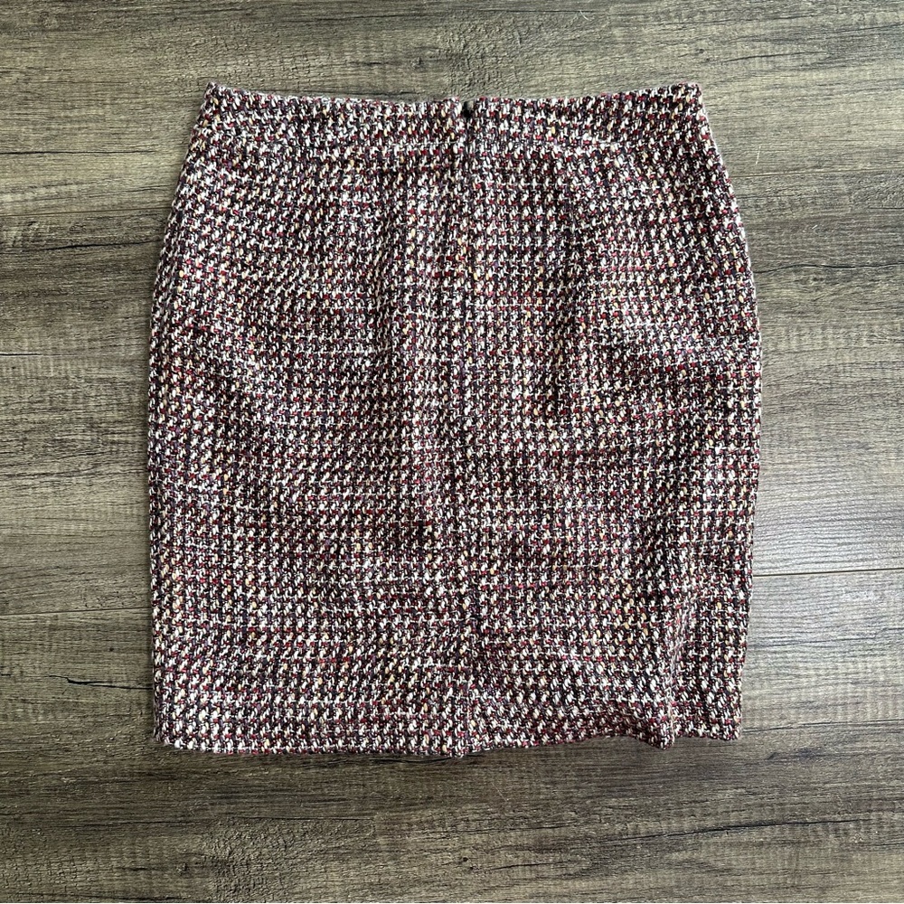 LOFT Tweed Mini Skirt – Multicolor Houndstooth, Size 4P - Picture 3 of 4